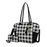 Women's MKF Plaid Tote Bag with Wallet | Zarnesh