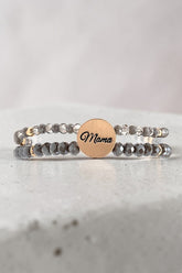 Women’s Mama Glass Beaded Double Strand Bracelet | Zarnesh