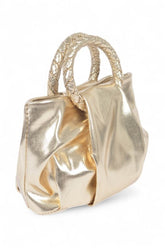 Women’s Metallic Braided Top Handle Small Crossbody Bag | Zarnesh