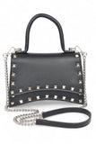Women’s Metallic Faux Leather Studded Handle Swing Bag | Zarnesh