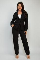 Women's Midrise Tailored Blazer and Pant Suit Set | Zarnesh