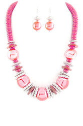Women's Mix Beads & Disks Necklace Set | Zarnesh