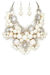 Women’s Mix Pearls Statement Oversize Necklace Set | Zarnesh