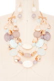 Women’s Mix Pebble Resin Beads Statement Necklace Set | Zarnesh
