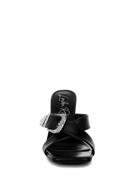 Women’s Mohaya Engraved Metallic Buckle Sandals | Zarnesh