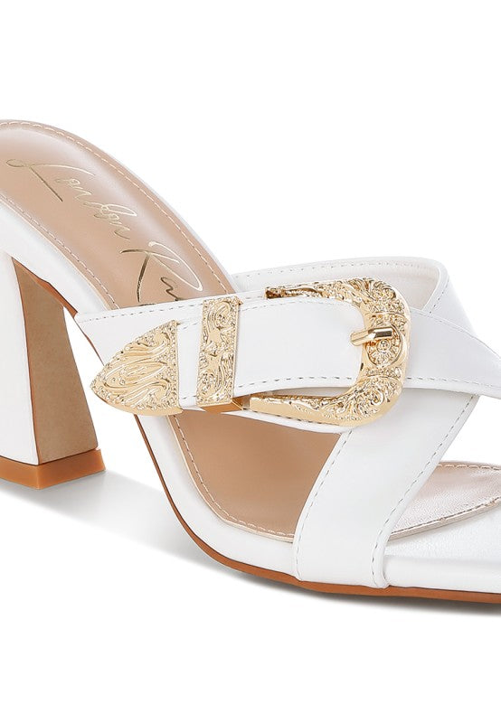 Women’s Mohaya Engraved Metallic Buckle Sandals | Zarnesh