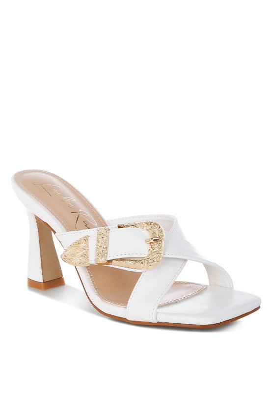 Women’s Mohaya Engraved Metallic Buckle Sandals | Zarnesh