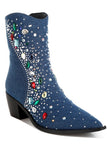 Women's Multi Color Stones Embellished Boots | Zarnesh