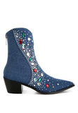 Women's Multi Color Stones Embellished Boots | Zarnesh