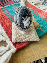 Women’s Navajo Sterling Silver White Buffalo Adjustable Ring | Zarnesh
