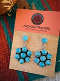 Women's Navajo Sterling Silver & Turquoise Cluster Dangle Earrings | Zarnesh