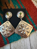 Women’s Navajo Turquoise Sterling Silver Concho Dangle Earrings | Zarnesh