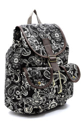 Women's Paisley Printed Canvas Backpack | Zarnesh