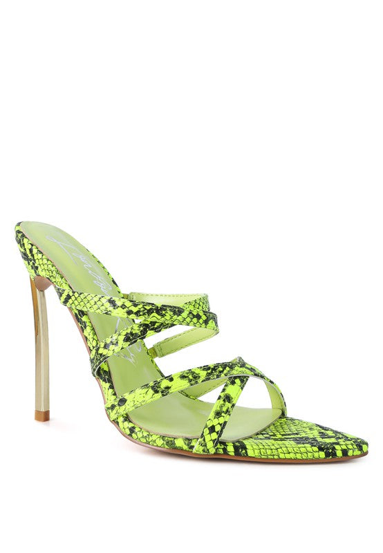 Women's Nightclub High Heeled Neon Animal Sandals | Zarnesh