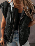 Women’s Oversized Drawstring Hooded Zip Up Puffer Vest | Zarnesh
