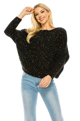 Women’s Oversized Knit Sweater with MultiColor Speckled Pattern | Zarnesh