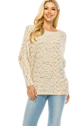 Women’s Oversized Knit Sweater with MultiColor Speckled Pattern | Zarnesh