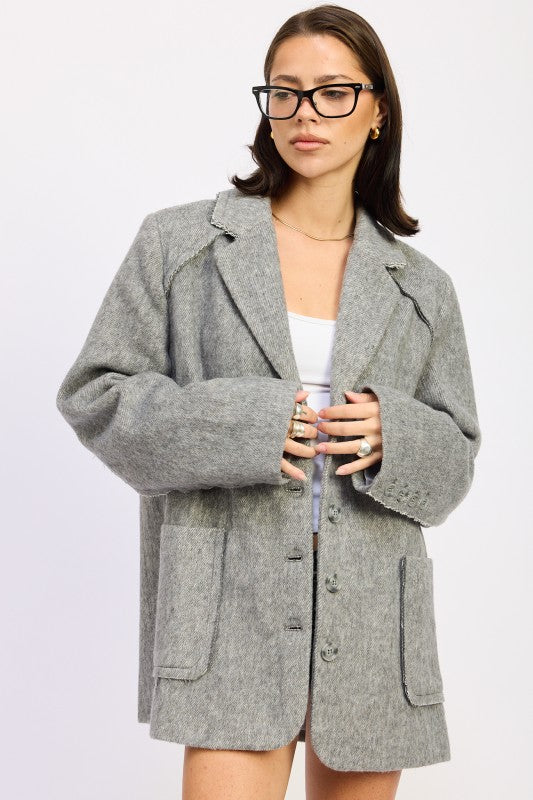 Women’s Oversized Short Coat with Pockets | Zarnesh