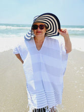 Women's Oversized Striped Turkish Cotton Beach Cover-Up | Zarnesh