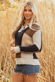 Women’s Paige Cable Knit Sleeve Buttons Collared Sweater | Zarnesh