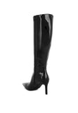 Women's Patent Faux Leather Calf Boots | Zarnesh