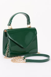 Women's Patent Leather Top Handle Swing Bag | Zarnesh