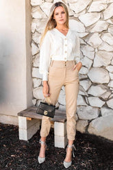 Women’s Elegant Pearl Button Chunky Cable Knit Cardigan | Zarnesh