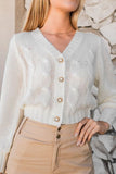 Women’s Elegant Pearl Button Chunky Cable Knit Cardigan | Zarnesh