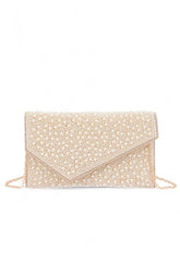 Women's Pearl Rhinestone Envelope Clutch Bag | Zarnesh