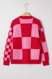 Women’s Plaid Button-Front Checkerboard Knit Cardigan Sweater | Zarnesh