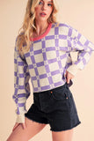 Women’s Plaid Checkered Pattern Pam Sweater | Zarnesh