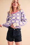Women’s Plaid Checkered Pattern Pam Sweater | Zarnesh