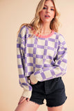 Women’s Plaid Checkered Pattern Pam Sweater | Zarnesh