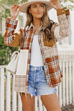 Women's Plaid Colorblock Patchwork Chest Pocket Shacket | Zarnesh