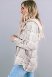 Women’s Plaid Flannel Removable Hood Buttoned Shacket | Zarnesh