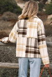 Women’s Plaid Patchwork Button-Up Side Pocket Shacket | Zarnesh