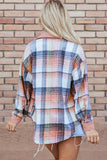 Women’s Plaid Patchwork Corduroy Button-Up Shacket | Zarnesh