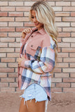 Women’s Plaid Patchwork Corduroy Button-Up Shacket | Zarnesh