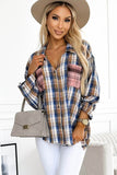 Women’s Plaid Pattern Asymmetric Buttons Casual Shirt | Zarnesh