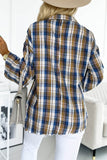 Women’s Plaid Pattern Asymmetric Buttons Casual Shirt | Zarnesh
