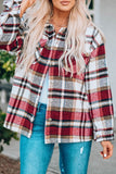 Women’s Plaid Pocketed Button Front Shacket | Zarnesh