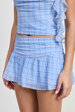Women’s Plaid Ruffle Mini Ruched Skirt | Zarnesh