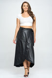Women’s Plus Faux Leather Maxi Wrap Skirt | Zarnesh