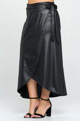 Women’s Plus Faux Leather Maxi Wrap Skirt | Zarnesh