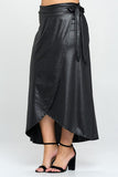 Women’s Plus Faux Leather Maxi Wrap Skirt | Zarnesh