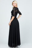Women’s Plus Lace Half Sleeve Gown V-Neck A-Line Maxi Dress | Zarnesh