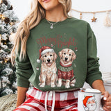 Women’s Plus Merry Christmas Dogs Santa Puppies Sweatshirt | Zarnesh