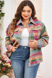 Women’s Plus Size Aztec Print Button-Up Shirt Jacket | Zarnesh