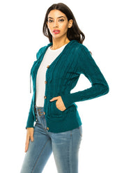 Women’s Plus Size Cable Knit Pockets Sweater | Zarnesh