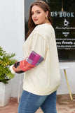 Women’s Plus Size Colorblock Patchwork Sleeve Sweatshirt | Zarnesh